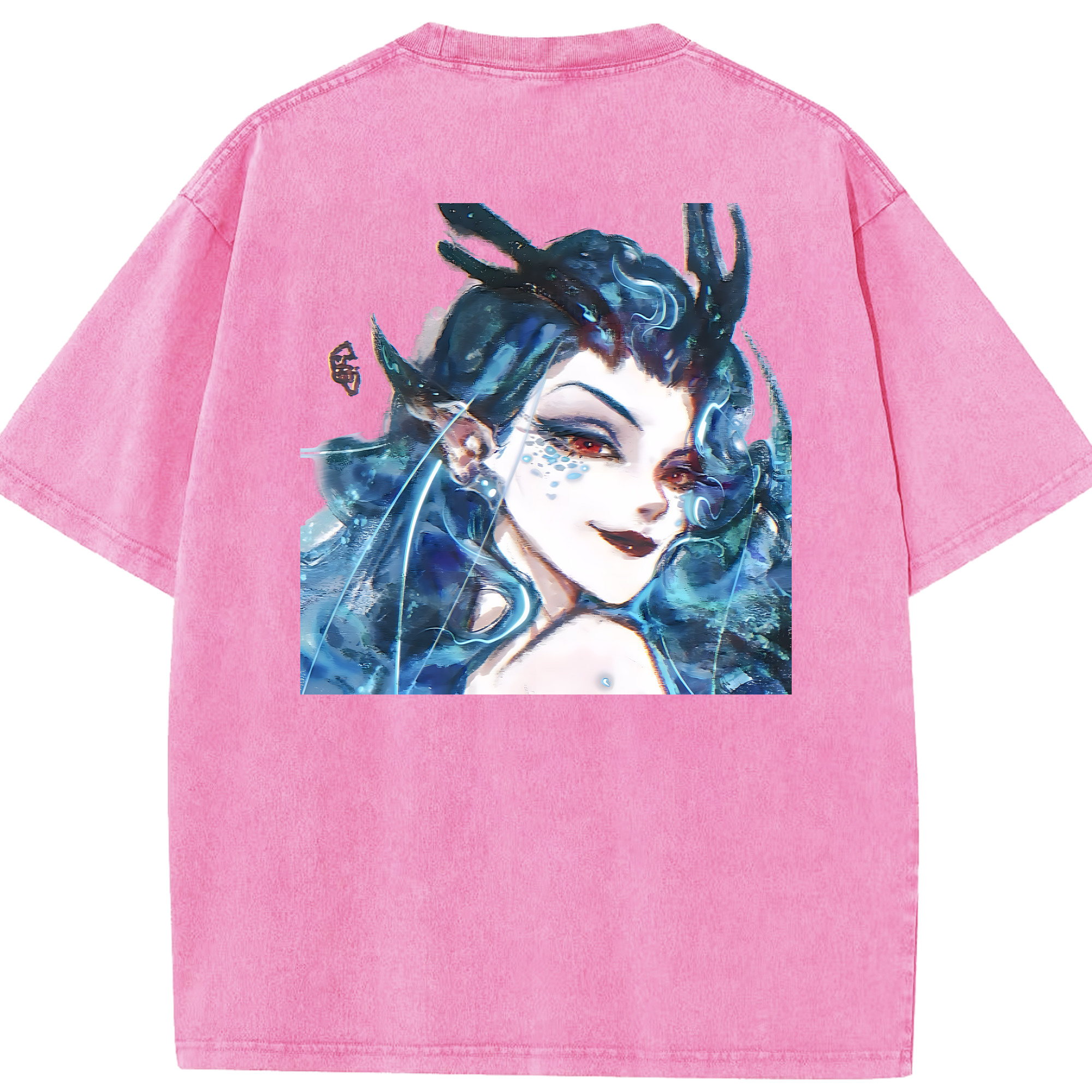 （画像用） Ne Zha 2 ナタ 魔童の大暴れ 綿100% ヴィンテージ風 半袖Tシャツ（背面プリント）